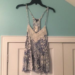 Blue and White summer top